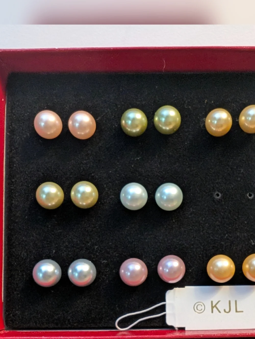 KJL Pearl Earring 8 Pair Set - Multicolor Pearlescent - Picture 9 of 11